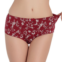 Cotton Floral Printing Mid Waist Full Hip Breathable Panties