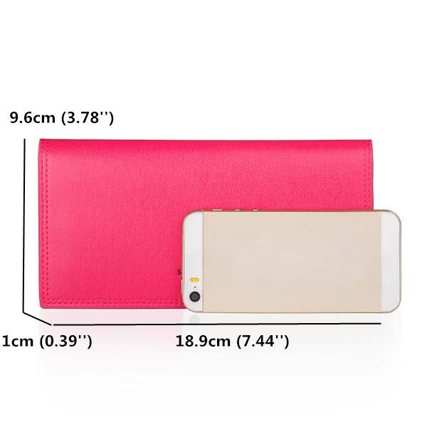 Women Candy Color Long Wallets Casual Purse Card Holder Coin Bags