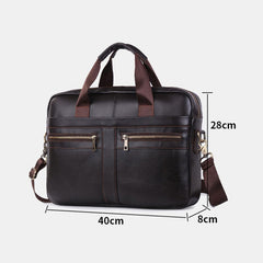 Men's Genuine Leather Multi-Function Travel Handbag & Crossbody Bag