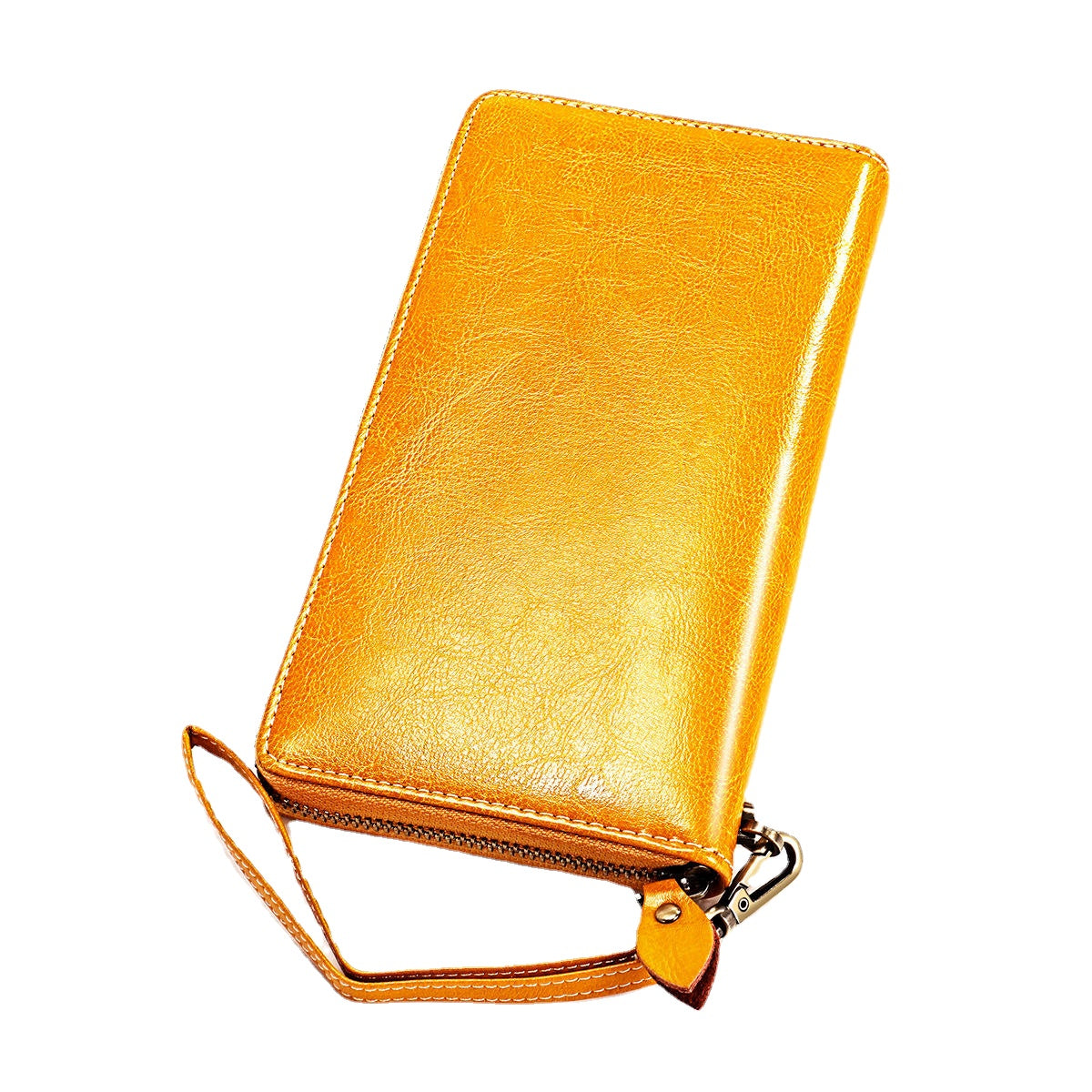 Women Rfid Antimagnetic Genuine Leather Zipper Wallet Multi-layer Card Holder Phone Bag Purse