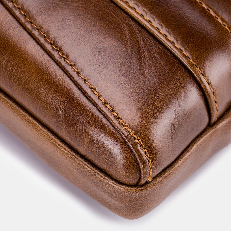 Retro Leather Zipper Phone Bag - Waist & Shoulder Carry