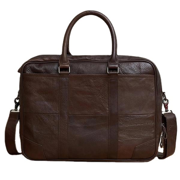 Genuine Leather Laptop Briefcase Crossbody for Business