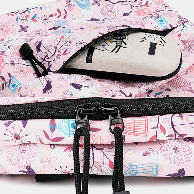 Women Print Waterproof Casual Backpack School Bag