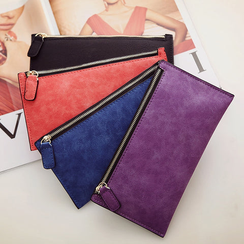Stylish Casual Women's Long Leather Purse For Money Card Lipstick