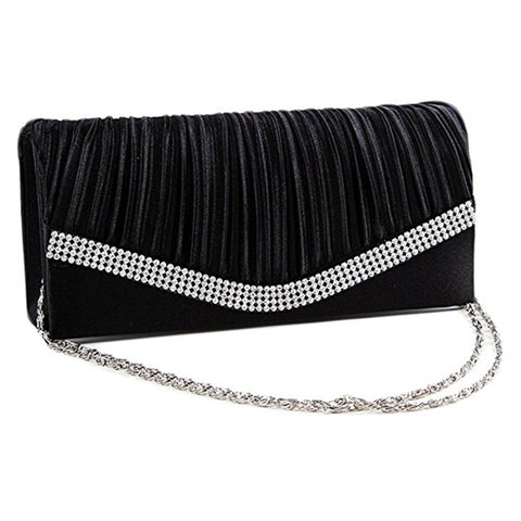 Female Chic Flash Flap Pattern Satin Chain Handbags For Wedding Party