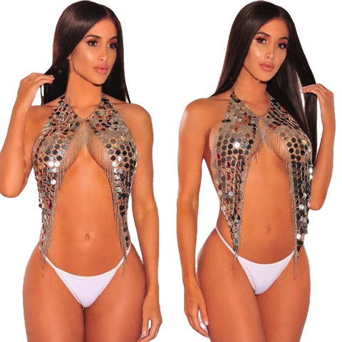 Women's Sexy Magnificent Alloy Bikini Bra Chain With Tassel