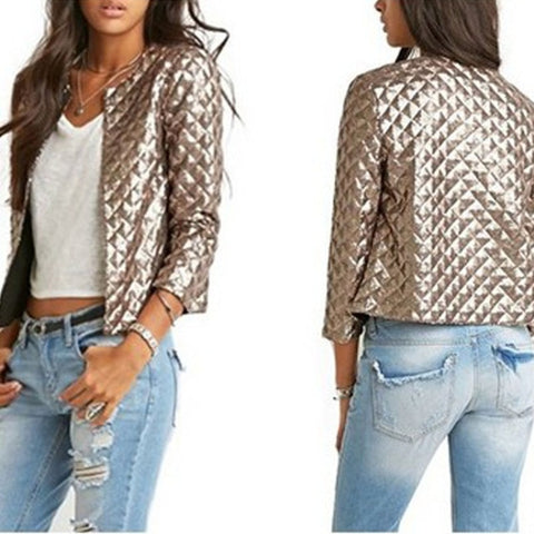 Stylish Women's Wide-waisted Slim Short Jackets With Sequins