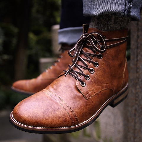 High Quality British Men Boots Autumn Winter Shoes Fashion
