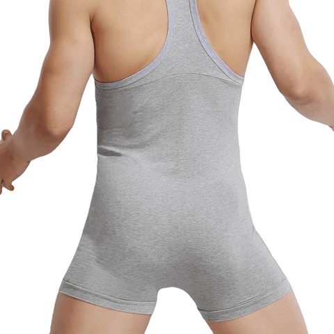 Casual Men Vest Bodysuit One-Piece Shorts Jumpsuit - Sheseelady