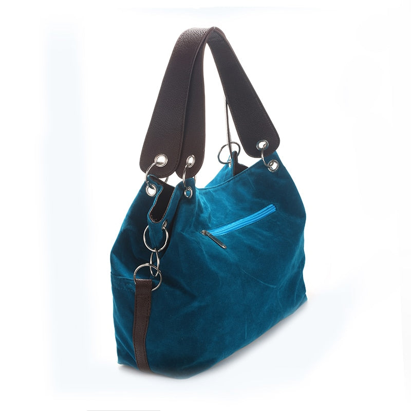 Handbag Women Shoulder Bag Female Large Tote Bag Soft Corduroy Leather Bag Crossbody Messenger Bag For Women - Sheseelady