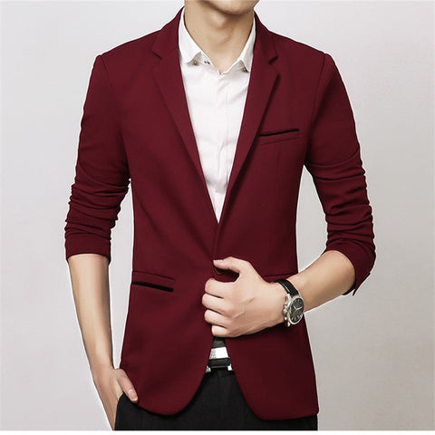 Luxury Men High Quality Cotton Slim Fit Suit