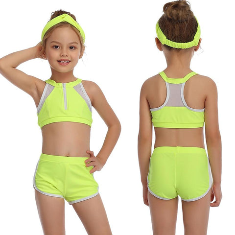 Sporty Style Skin-friendly Swimsuit For Girls Two-piece