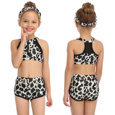 Sporty Style Skin-friendly Swimsuit For Girls Two-piece
