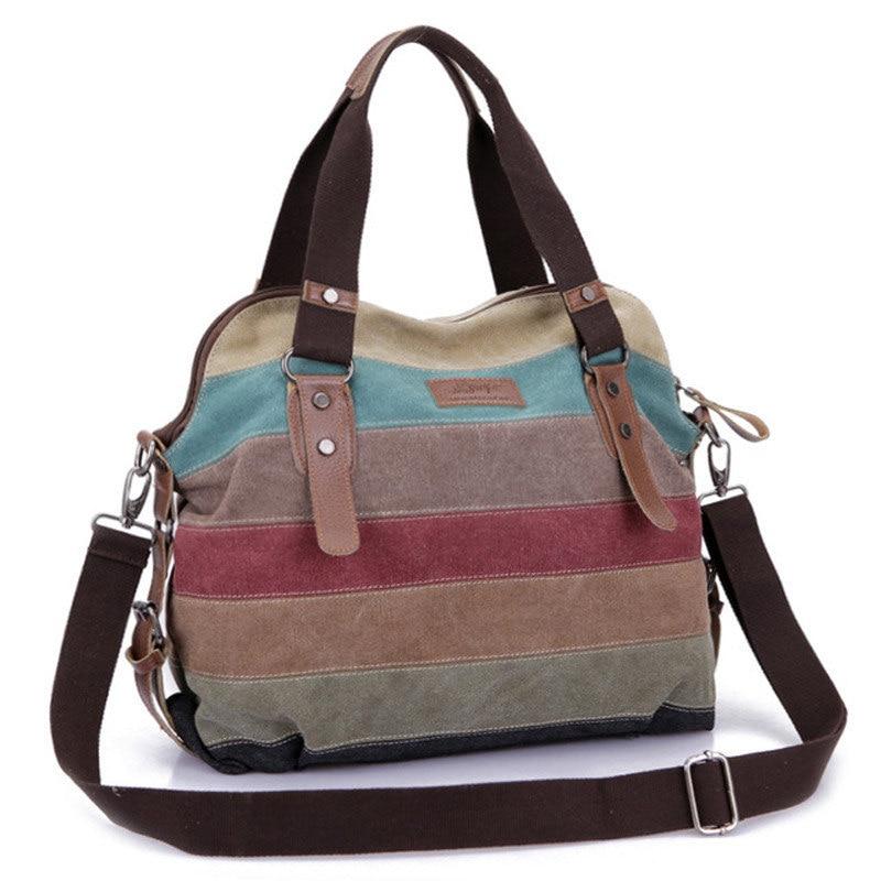 Famous Brand Women Canvas Shoulder Casual Beach Bag - Sheseelady
