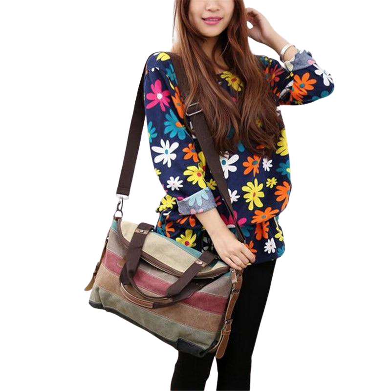 Famous Brand Women Canvas Shoulder Casual Beach Bag - Sheseelady