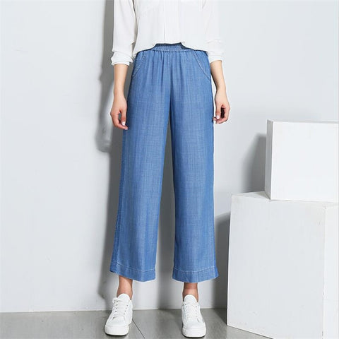 Summer Cotton Casual Wide Leg Slimming Jean