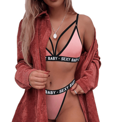 Fashion Women Letter Patchwork Sexy Lingerie Lingerie G String Set Four Seasons Seamless Lenceria Mujer Vida Sexual Para Casais