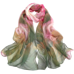 Fashion Women Lotus Flower Printing Retro Long Soft Wrap Scarf - Sheseelady