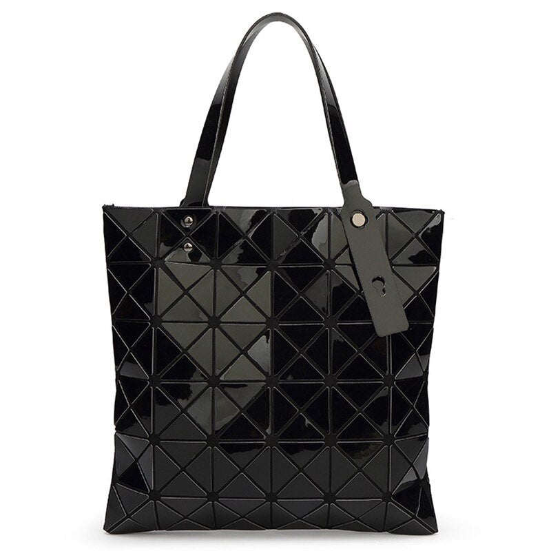 Stylish Women's Leather Shoulder Bag With Matte Geometric Pattern