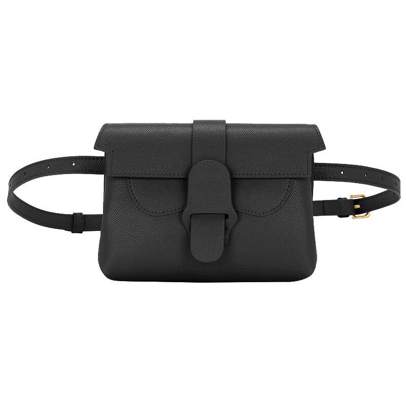 Stylish Retro Ladies' Leather Waist Packs With Pillow Shape