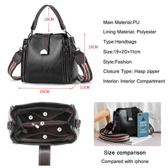 Retro Fashion Ladies' Leather Stitching Shoulder Bags