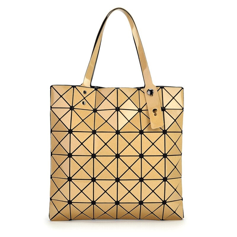 Stylish Women's Leather Shoulder Bag With Matte Geometric Pattern