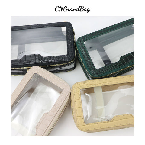 Fashion Waterproof Genuine Leather Toiletry Storage For Travel