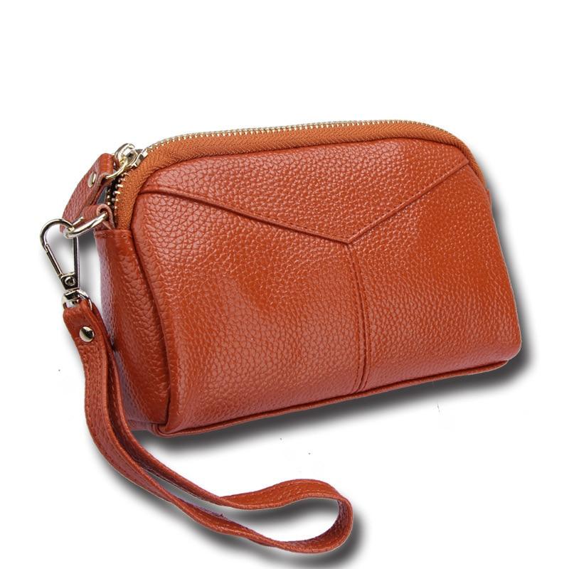 Casual Stylish Ladies' Quality Genuine Leather Clutch With Wristlet