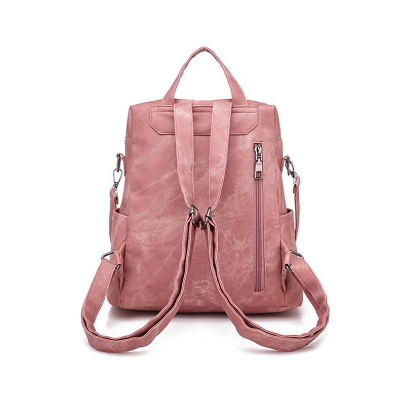 Vintage Women's Leather Backpack For School Travel