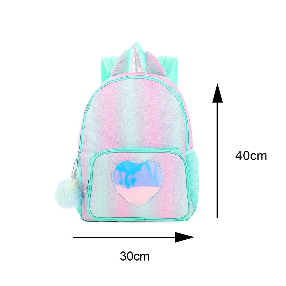 Fashion Wear-resistant Women's School Bag With Sequins Unicorn