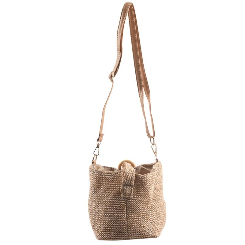 Fashionable Women's Handbag With Rattan Surface