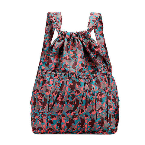 Fashion Vinatge Large Capacity Women's Drawstring Nylon Backpacks