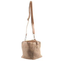 Fashionable Women's Handbag With Rattan Surface