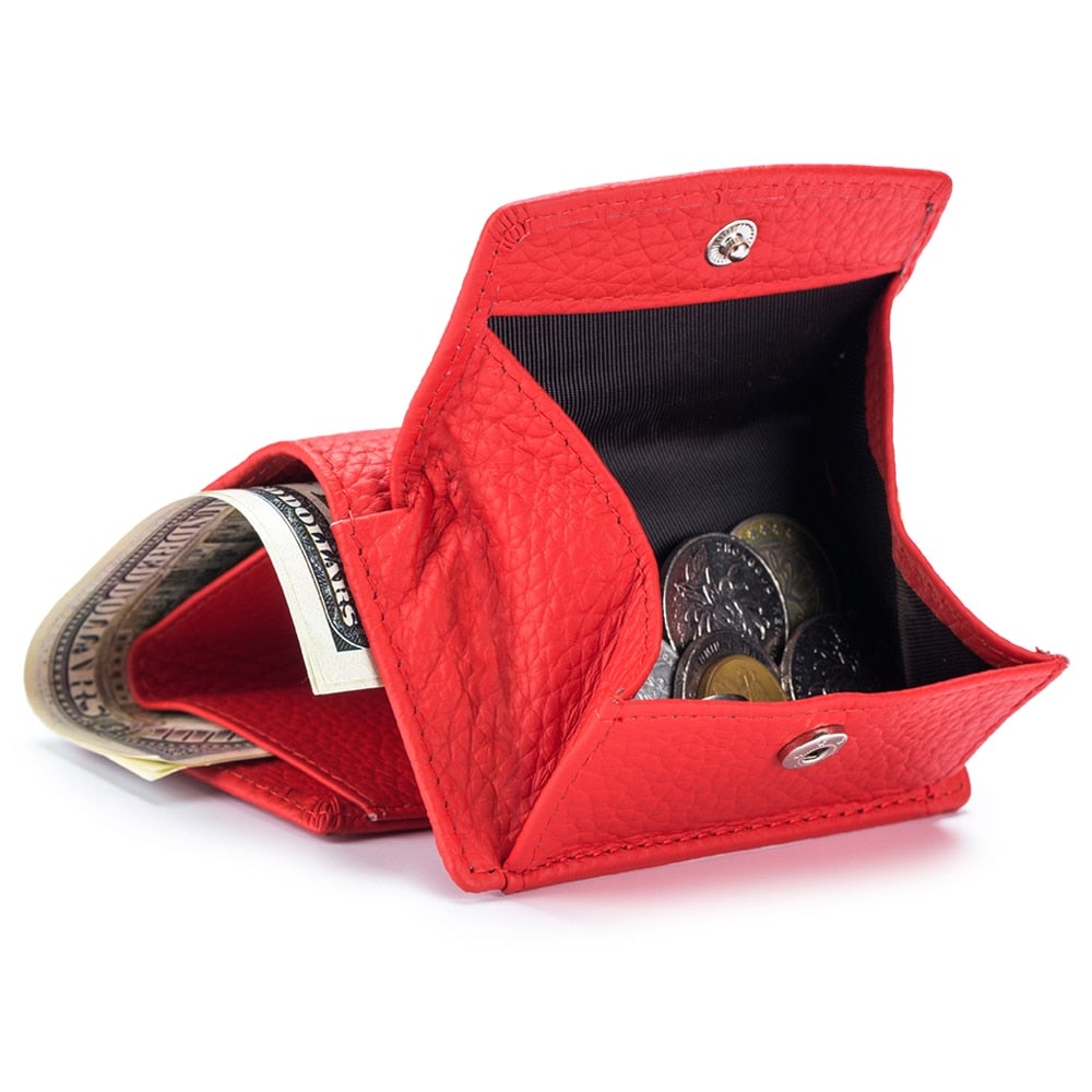 Portable Small Women's Leather Purses For Card Coin Money