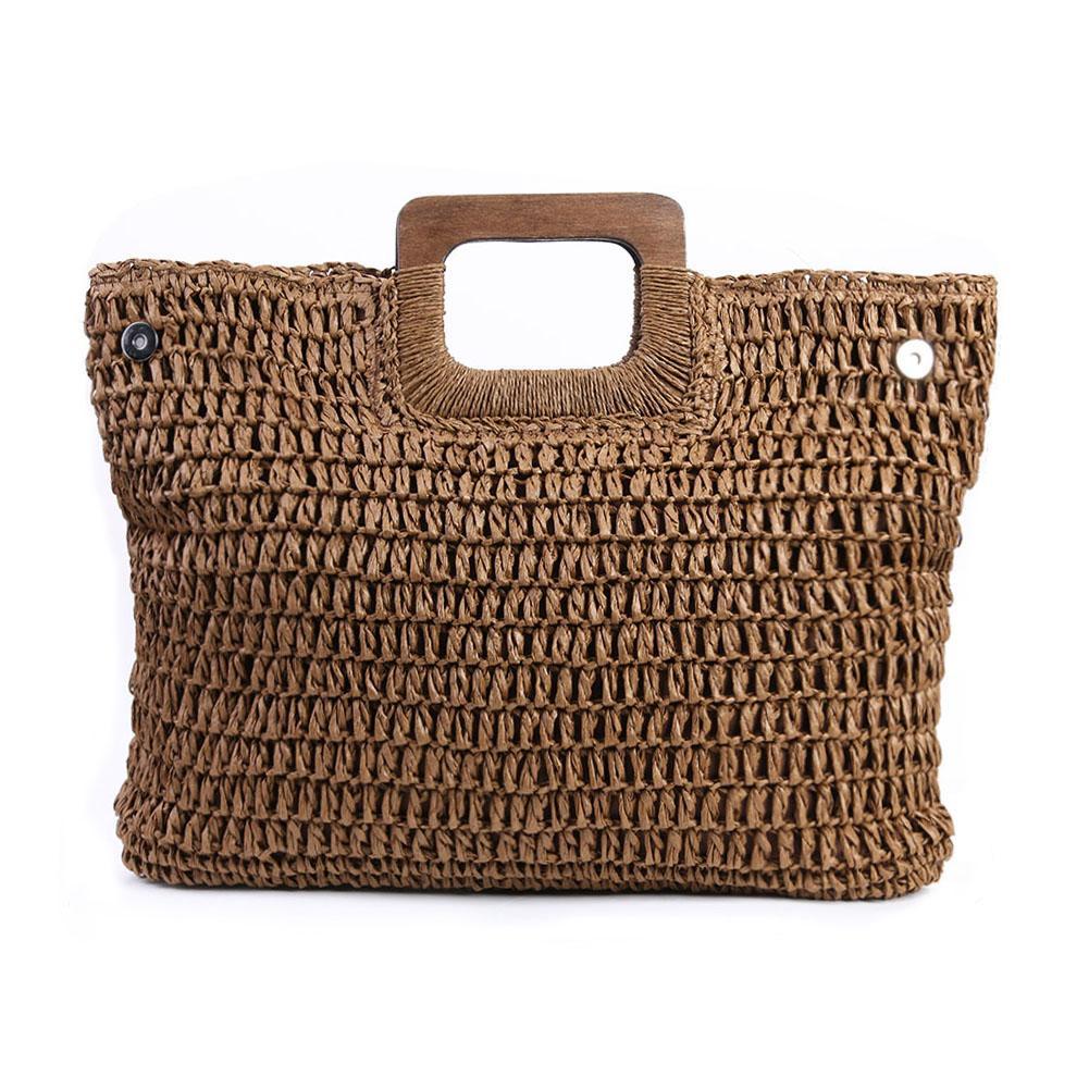 Vintage Bohemian Women's Large Capacity Handmade Straw Bag