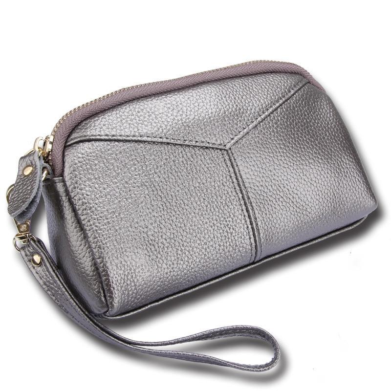 Casual Stylish Ladies' Quality Genuine Leather Clutch With Wristlet