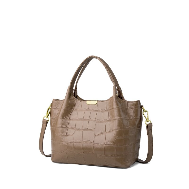 Luxury Trendy Women's Large Leather Shoulder Bag