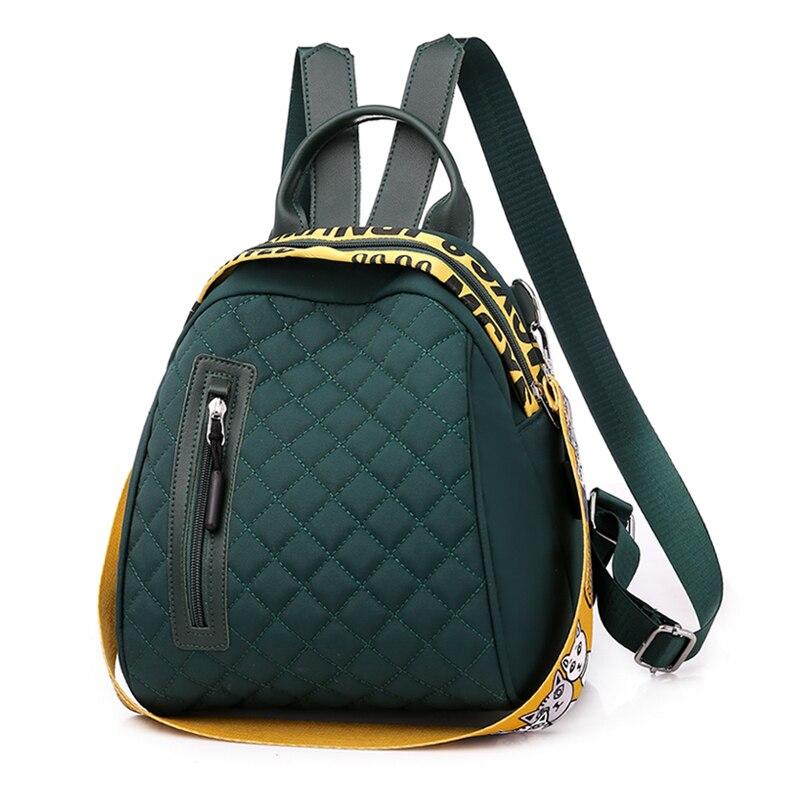 Multifunctional Waterproof Women's Zippered Nylon Backpack With Small Pendant