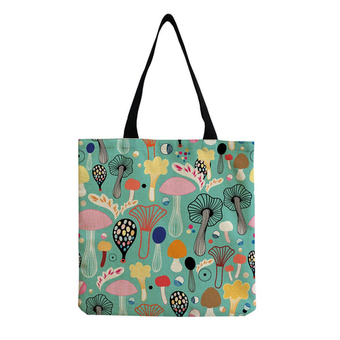 Personality Women's Tote Bags Printed Colorful Cartoon Plant & Floral