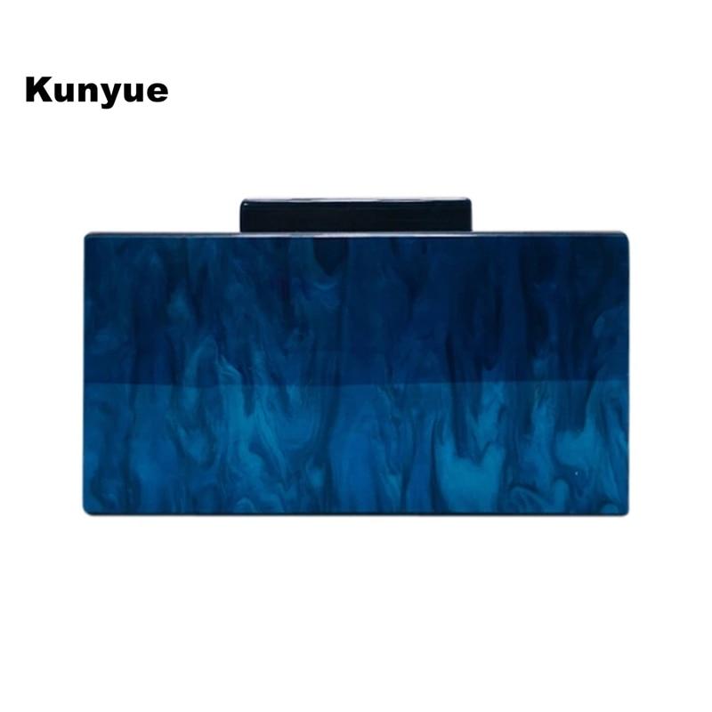 Elegant Casual Women's Pearly Acrylic Evening Bags Solid Blue