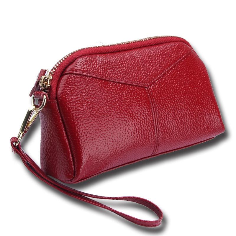 Casual Stylish Ladies' Quality Genuine Leather Clutch With Wristlet