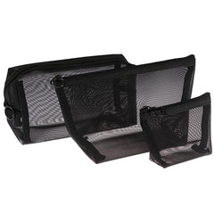 Casual Transparent 3 Pcs/set Zipper Toiletry Mesh Bags For Travel