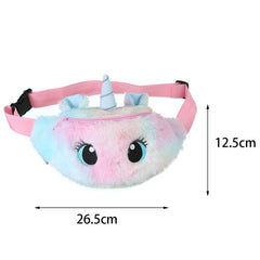 Fashionable Girls' Plush Waist Bag With Cute Unicorn Shape For Phone Coin