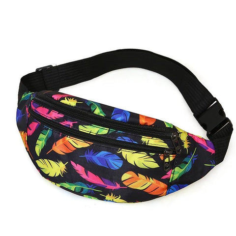 Casual Multifunctional Holographic Pattern Nylon Waist Bag For Sports