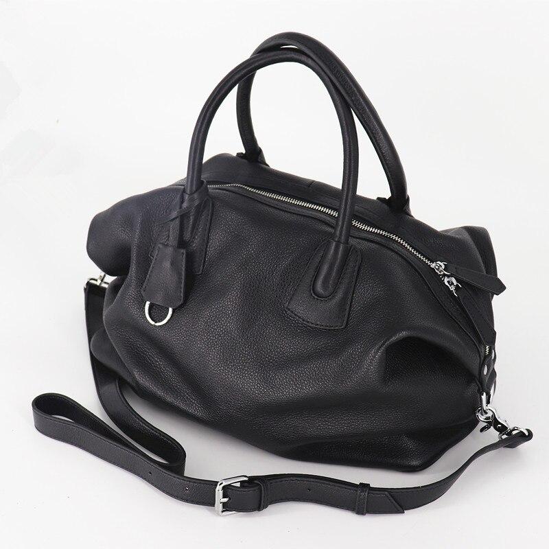 Classic Casual Large Capacity Women's Genuine Leather Handbags For Daily Use