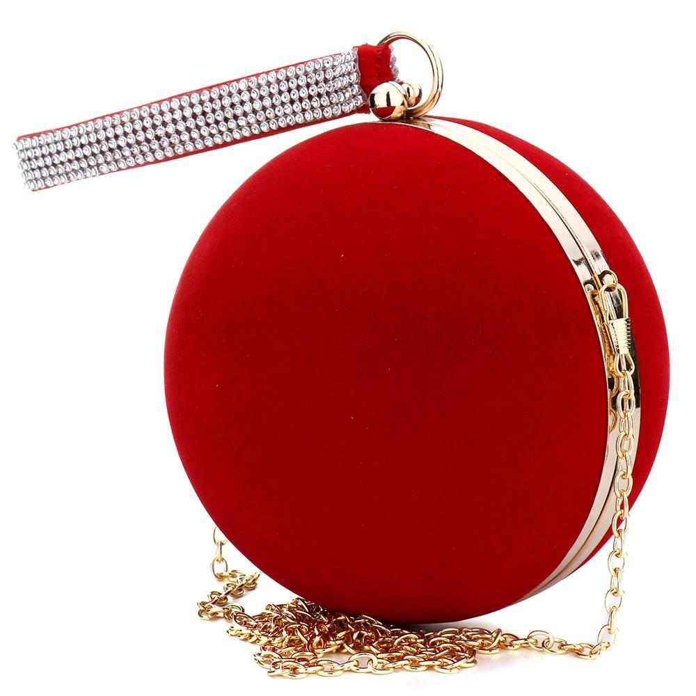 Stylish Unique Ladies' Spherical Iron Velvet Evening Bags