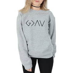 God Is Greater Than The Highs And Lows Women Sweatshirt Full Sleeve Believe Female Jesus Jumper Christian Pullover