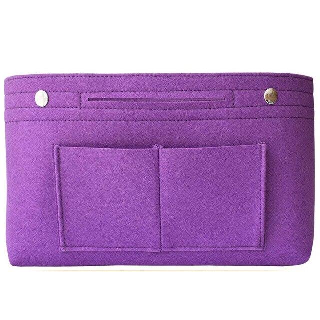 Stylish Women's Insert Felt Cloth Makeup Organizer With Multi-pockets For Toiletry