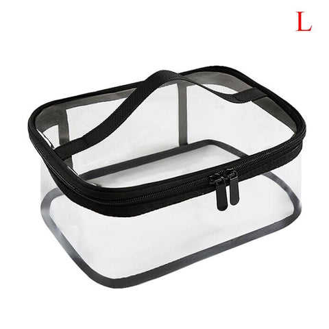 Casual Transparent PVC Zipper Cosmetic Bags For Travel