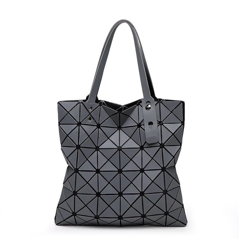 Stylish Women's Leather Shoulder Bag With Matte Geometric Pattern